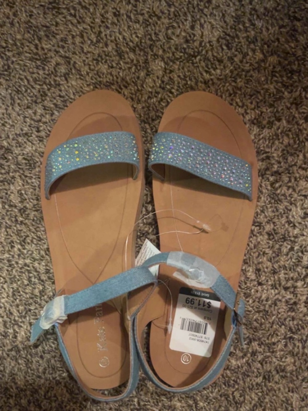 Women’s Blue Glitter Strap Sandals